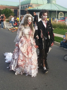 It's a nice day for a zombie wedding.