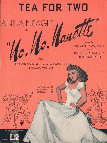 Several film versions were made of “No, No, Nanette,” the most popular of which starred British actress Anna Neagle with Victor Mature in 1940. (Sheet music provided by the Art, Music, and Recreation Department of the Los Angeles Public Library)
