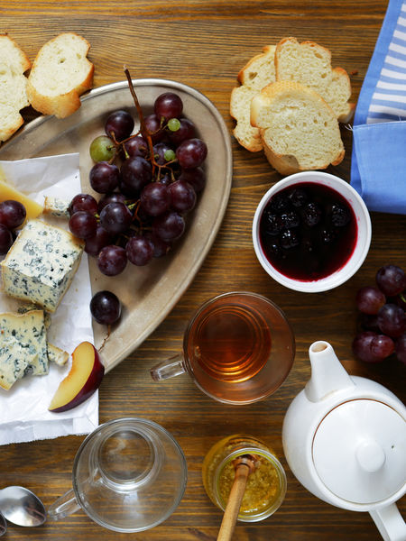 Tea perfectly compliments a cheese board