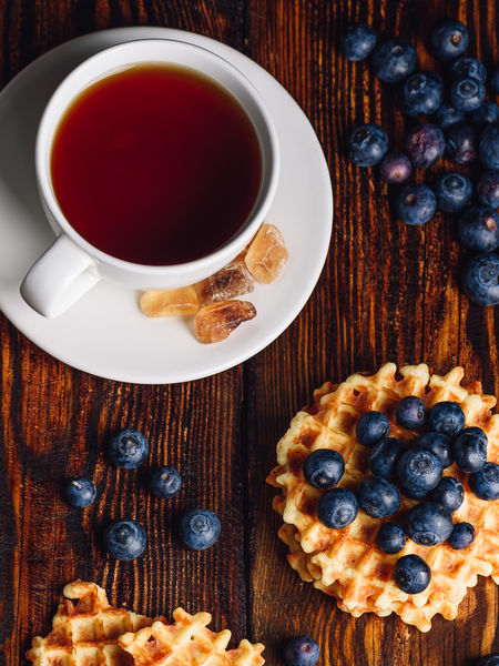 Mini vegan waffles make a tasty sweet treat with breakfast tea!
