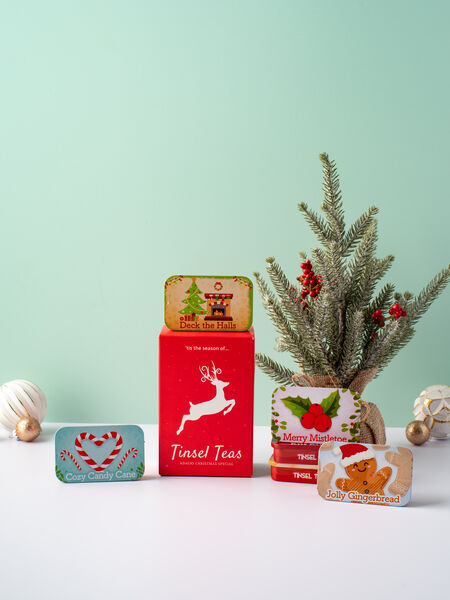 Tinsel Teas, an Adagio Christmas special. These, and the other signature blends, are small enough to throw in a purse or pocket when upcycled!