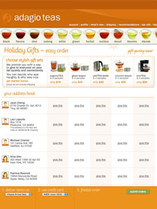 Holiday Quick Order page