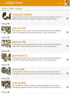 Adagio Teas on the iPhone