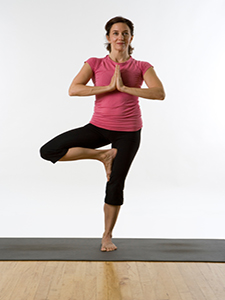  Vrkasana, or Tree Pose. 