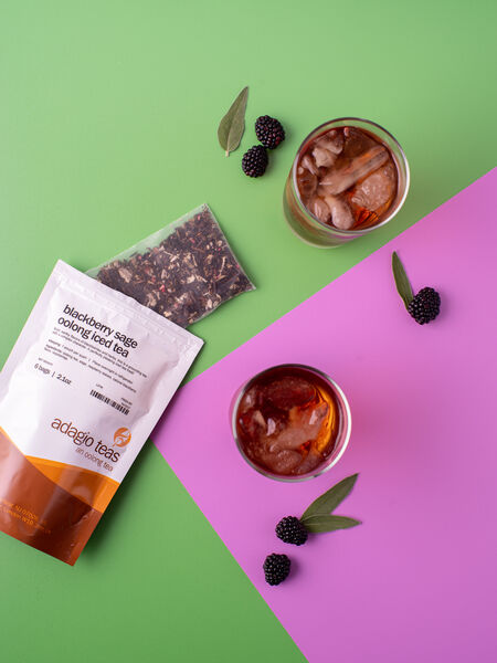 From Black to Herbal: Iced Teas for Everyone Blackberry Sage Oolong is an enchanting blend inspired by the flavors of the forest. With its bold, earthy flavors of blackberries and herbs, it is a grounding tea with a complex character. A perfectly pleasing iced tea treat!